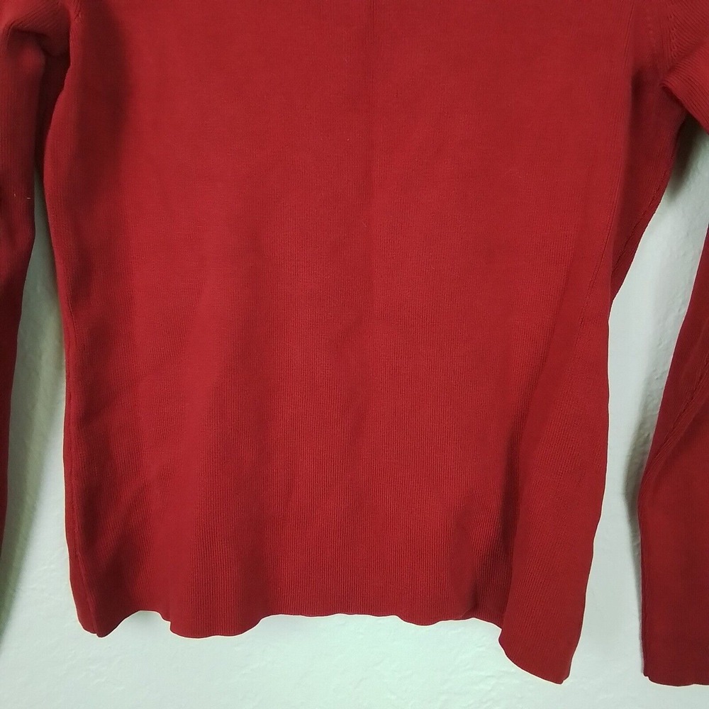 Y2k Petite Sophisticate Silk Blend Sweater SP Beaded Red‎ Long Sleeve Classic - Picture 7 of 12